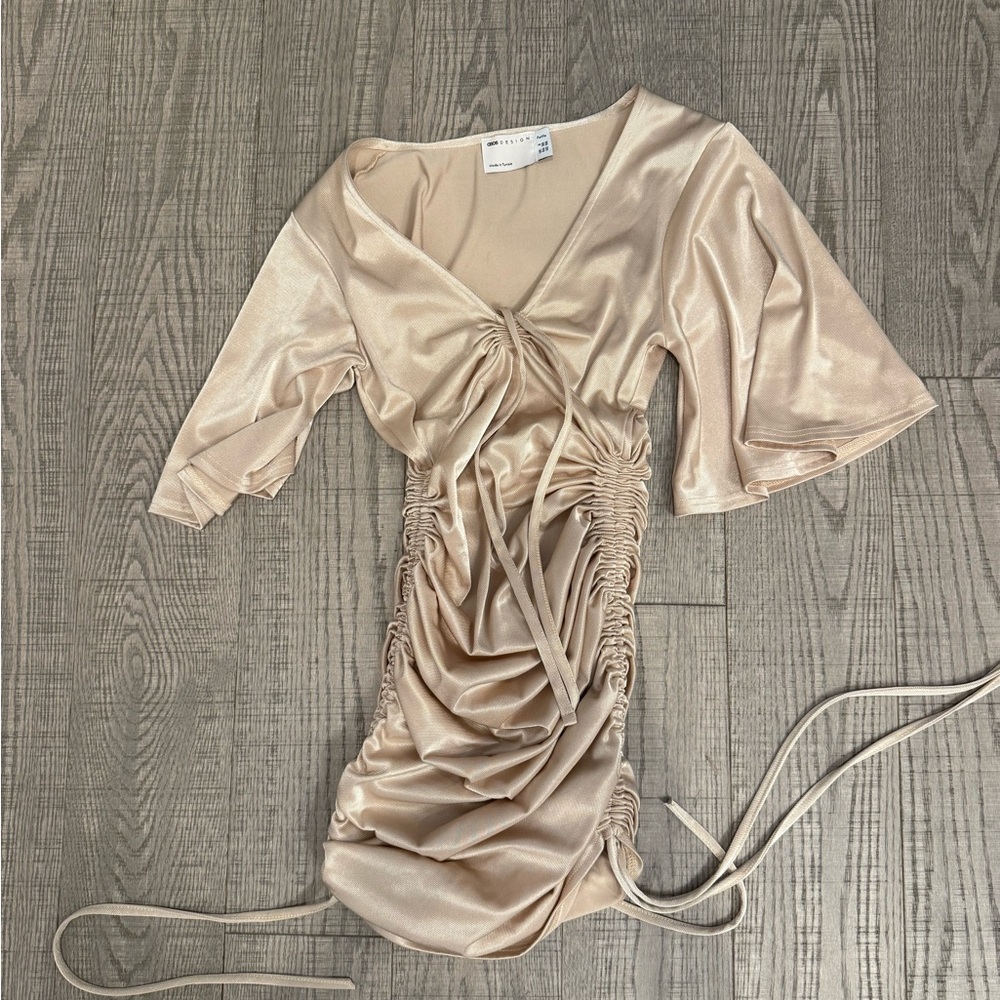 Ruched Champagne Satin